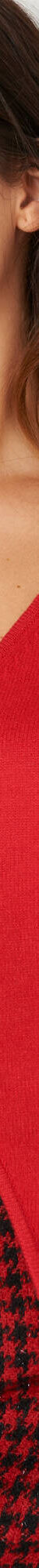Gilet col V boutonné base asymétrique (rouge) Gilet col V boutonné base asymétrique (rouge)